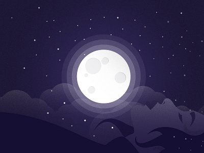 Woman in the Moon illustration moon night sky summer night