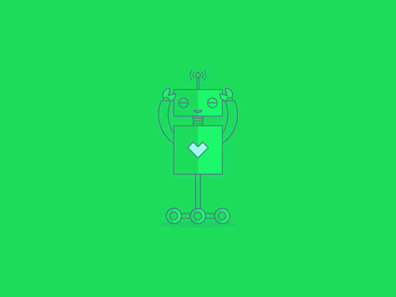 Mr. Roboto creative design gif green illustration robot teal