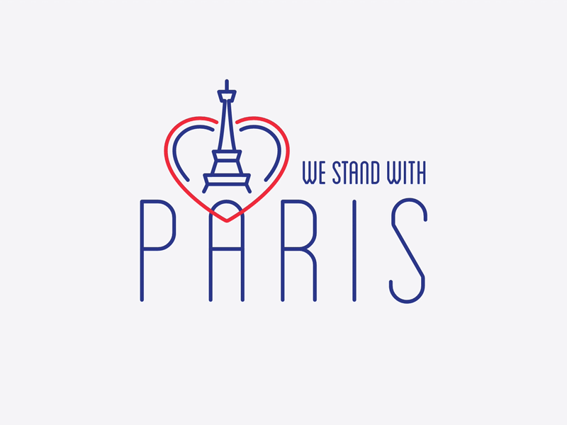 Paris animated eiffel heart illustration paris prayforparis stand