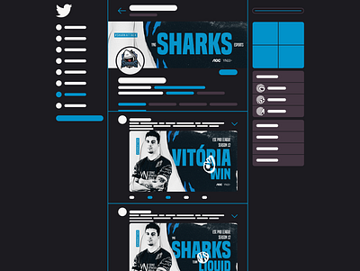 [unofficial] Yng Sharks Esports - Twitter KIT branding design esports gaming social social media social media design