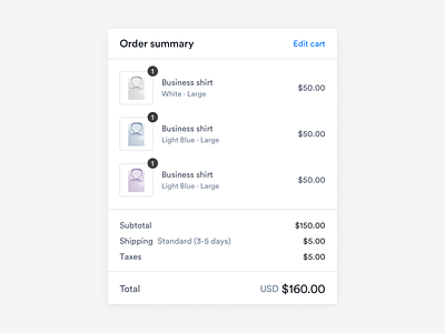 E-commerce Checkout Summary UI