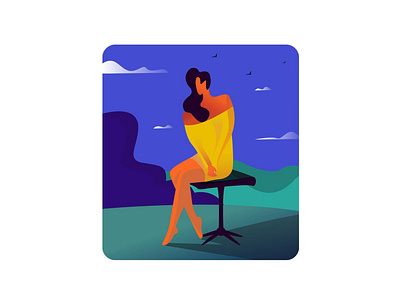 Girl Pose chair character flat illustrator girl illlustration indian model nature pose vector