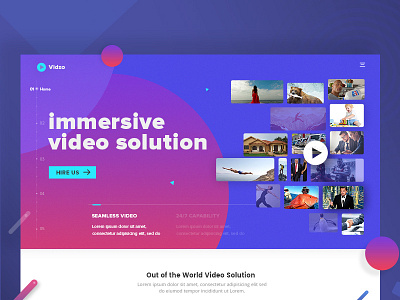 Video Solution Website banner creative design solution streaming ui video website