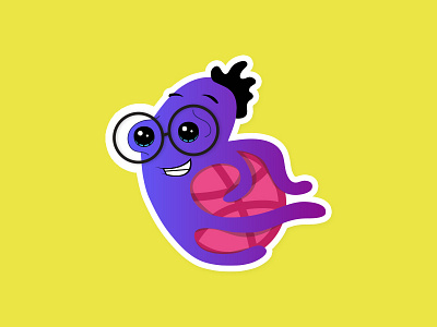 Happy Octopus Sticker Design cartoon character design hello dribbble illustration jelly octopus pink sticker mule