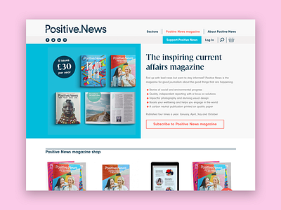 Positive News website redesign design development ui design ux design website design wordpress