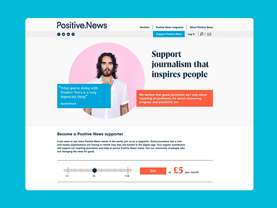 Positive News Donation Page animation design development interaction interaction design ui design ux design website design wordpress