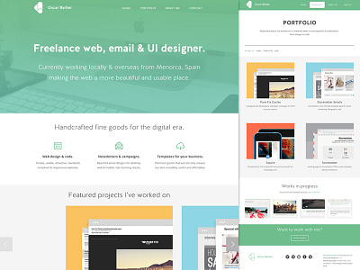 oscarbarber.com - New site. New times. clean email email design freelance interface minimal oscarbarber portfolio responsive showcase web design website