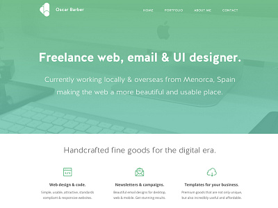 oscarbarber.com - Homepage detail clean email freelance frontend homepage minimal portfolio templates webdesign website