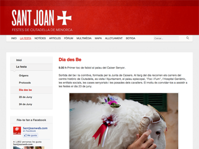 Santjoanweb.com- Inside (website redesign) clean grey navigation red redesign sidebar tabs texture website white