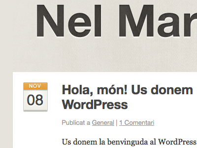 Blog post and header details on new Wordpress site