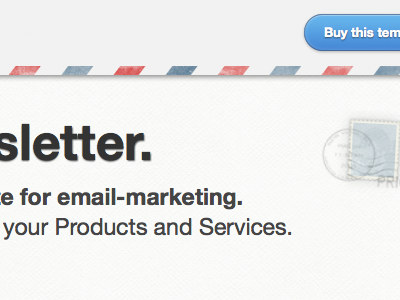 New email template "Storesletter" product page airmail button buy clean css3 email postage stamp template texture