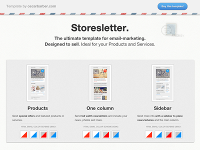 Storesletter. Ultimate HTML email marketing template clean email grey html minimal products responsive sell services template website white