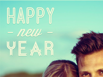 Happy New Year! 2012 newyear postcard typography