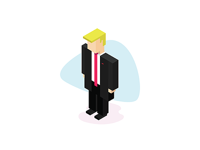 Isometric Trump donald trump minimal potus united states of america illustration isometric president trump