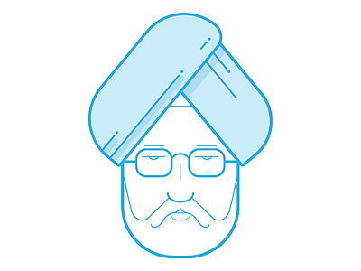 Minimal Dr. Manmohan Singh expression icon design illustration india line art manmohan singh minimal prime minister sardar sikh turban