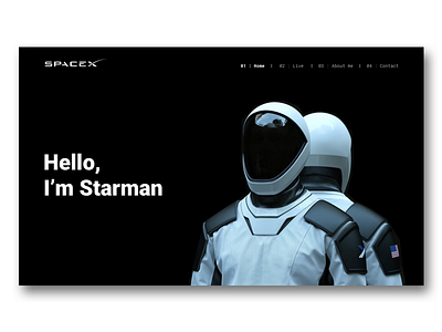 SpaceX Starman Website branding elon musk futuristic minimal spacesuit spacex starman tesla user experience user interface web design website