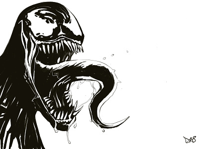 Venom Illustration character art comics digital inking illustration inking inktober 2018 ipadpro jake parker marvel marvelcomics poisonous procreateapp stan lee superhero venom