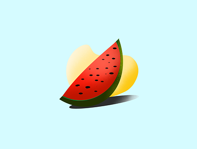 Simple Illustration :) design dribble illustration procreate shot simple watermelon