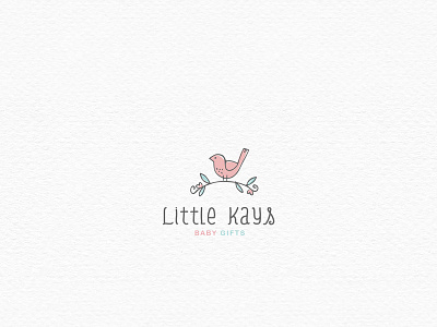 Little Kays Dribble baby bird child related gentle hand drawn logo quirky