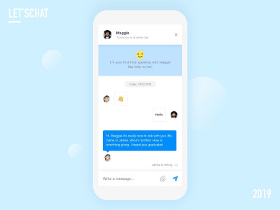 Chat page blue chat design page ui
