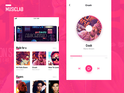 Musiclab design music music album music app ui music art page ui