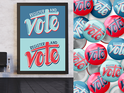 Register + Vote Custom Typography Illustration