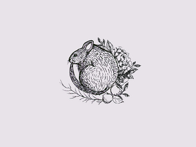 Mouse illustration berries draw forest handwritten mouse retro vector