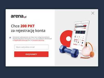 arena.pl pop'up ecommerce platform popups shopping ui web webdesign widget