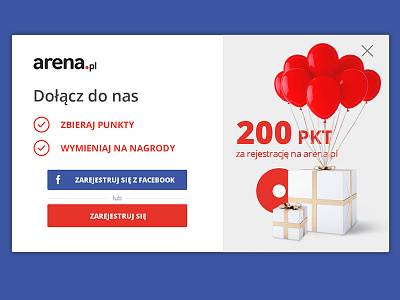 Pop'up view for arena.pl ecommerce platform popups ui web webdesign