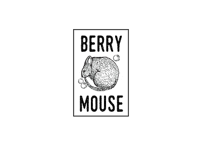 Berry Mouse logo drew hand logotype paper pencil retro
