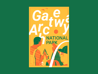 Type Hike - Gateway Arch illustration poster typehike