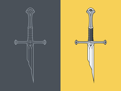 Narsil flat illustration illustration illustration digital lord of the rings minimal narsil sword