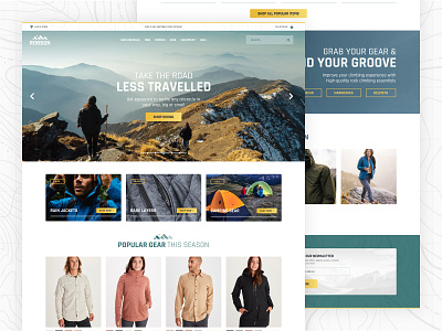 Robson Outdoor Clothing Ecommerce Website camping carousel ecommerce ecommerce design hiking home page homepage outdoor redesign ui ui desgin website