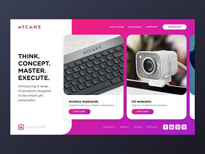 Arcane Horizontal Scroll Website Layout