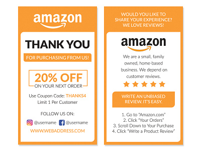 amazon thank you card