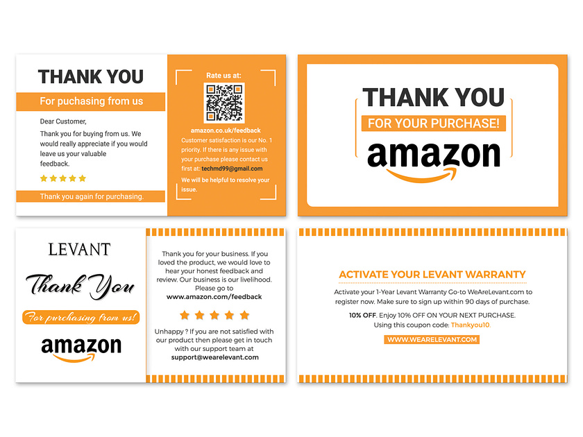 amazon thank you card by Sayed Pritom on Dribbble