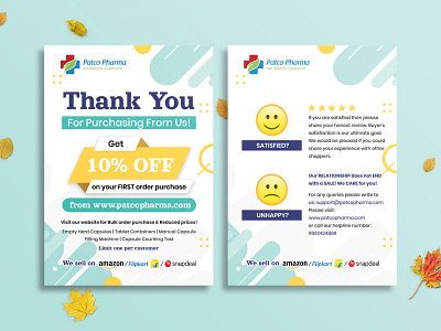 Amazon Thank You Card Design, Product Insert, Package Insert amazon fba amazon thank you card card design clean corporate design creative custom design e commerce ebay graphic design medicine package insert card print product branding product insert review thank you card