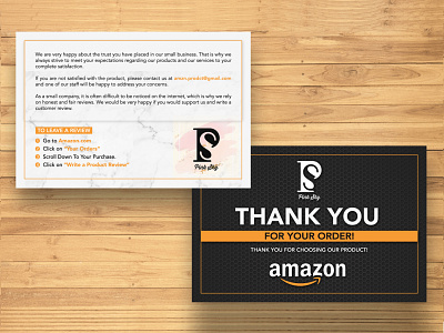 Amazon Thank You Card Design, Product Insert, Package Insert amazon fba amazon thank you card black business card design card design clean corporate design creative custom design e commerce ebay graphic design logo design minimal package design product branding product card product insert design review yellow