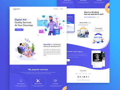 Web site design: landing page home page ui