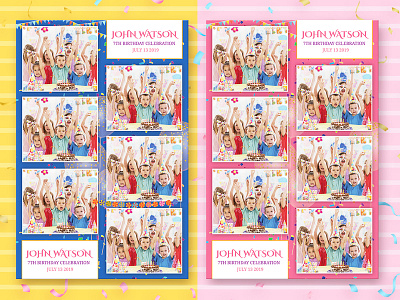 Custom Photo Booth Template Design for Birthday Party 4x6 birthday blue custom photo booth template frame graduation photo booth layout photo booth photobooth photographer photography photos photoshop social sweet 16 photo booth template yellow