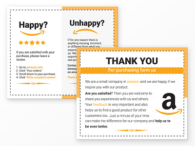 Amazon Thank You Card Design, Product Insert, Package Insert amazing amazon amazon fba amazon fba seller business business card clean corporate design creative custom design design ebay graphic design graphic design logo logo design minimal product design product insert thank you card design yellow