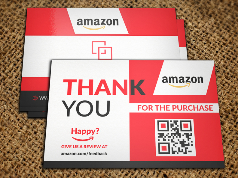 Amazon Thank You Card Design, Product Insert, Package Insert by Sayed