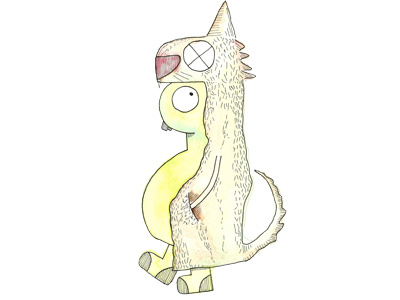 Dino Wolf coat dino dinosaur doodle illustration watercolor wolf