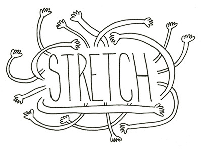 Stretch doodle illustration line draw sketch stretch typography