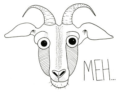 Meh doodle goat illustration meh wednesday