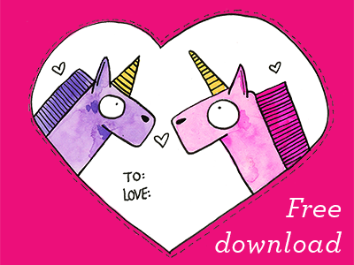 Share the love animals cute free download love unicorns valentines