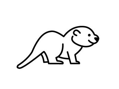 Baby otter line art otter vector