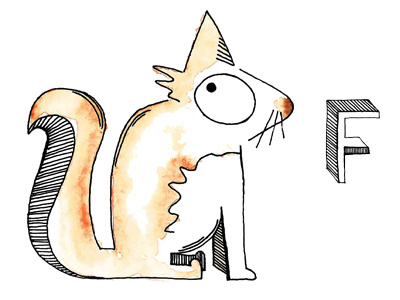 F is for Fox alphabet animal fox illustration watercolor