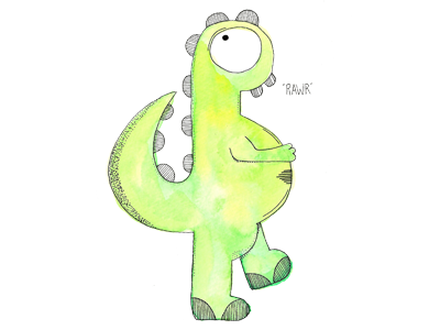 Rawr dino dinosaur heyguy illustration love rawr watercolor