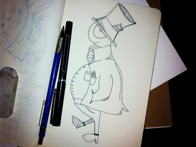 Mad Hatter Sketch illustration paper pen start